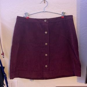 Corduroy Maroon Button Down Mini Skirt from Old Navy